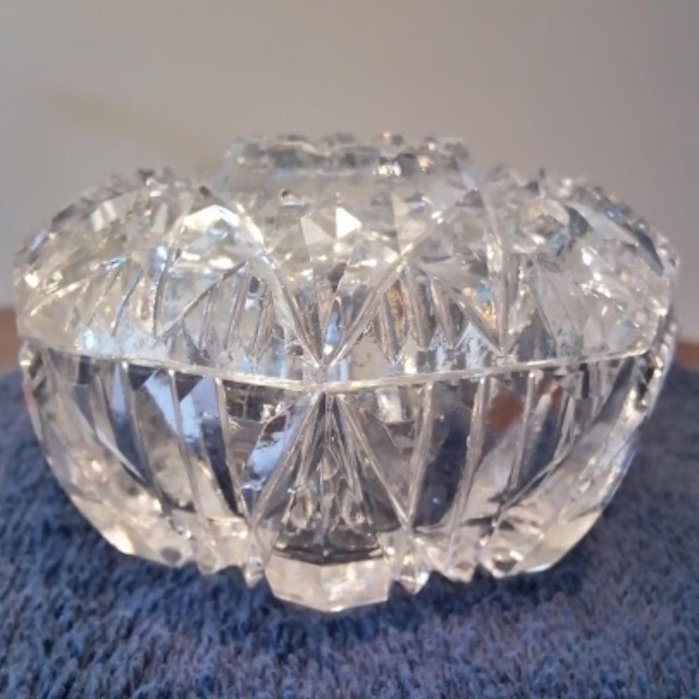 Antique Cut Glass Vanity Powder Jar